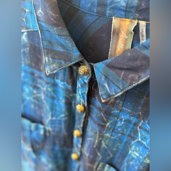 ARATTA Anastasia Maxi Duster Distressed top embroidered tulle duster Shirt SZ LG - Picture 7 of 16